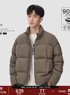 GWIT 90绒美式高街经典款面包服冬季保暖外套短款加厚羽绒服男