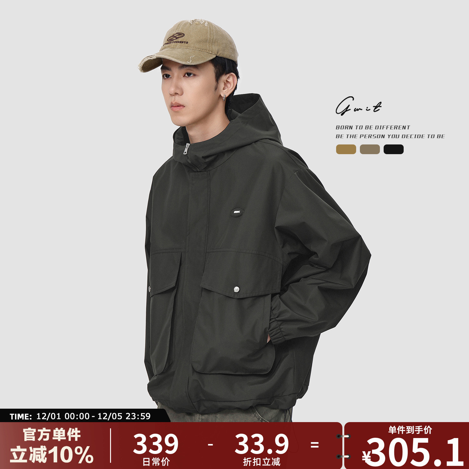 GWIT工装夹克连帽外套