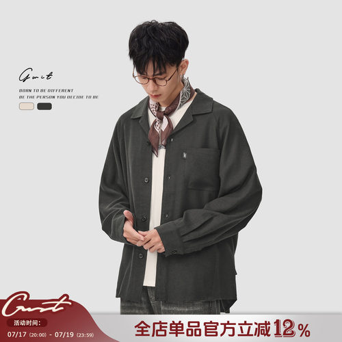 GWIT天丝亚麻衬衣外套衬衫男