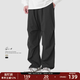 夏季 抽绳束脚休闲裤 薄款 登山户外轻薄透气伞兵裤 男 垂感美式 GWIT