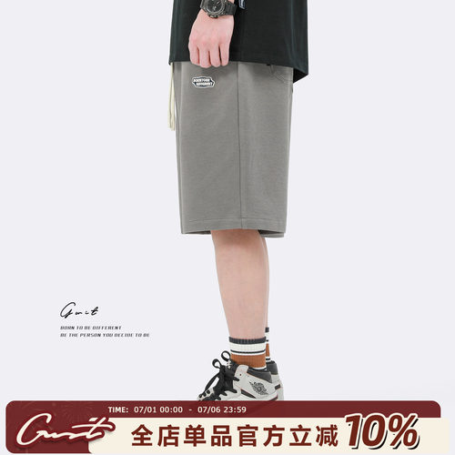 GWIT夏季刺绣五分运动短裤休闲裤