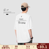 潮牌Galaxy印花纯棉短袖 GWIT 潮流体恤半袖 街头重磅夏季 T恤男 美式