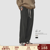 运动裤 GWIT 春秋直筒篮球阔腿潮牌休闲男士 高街重磅毛圈卫裤 美式
