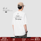 潮牌Galaxy印花纯棉短袖 GWIT 潮流体恤半袖 街头重磅夏季 T恤男 美式