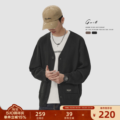 GWIT美式休闲美拉德开衫毛衣