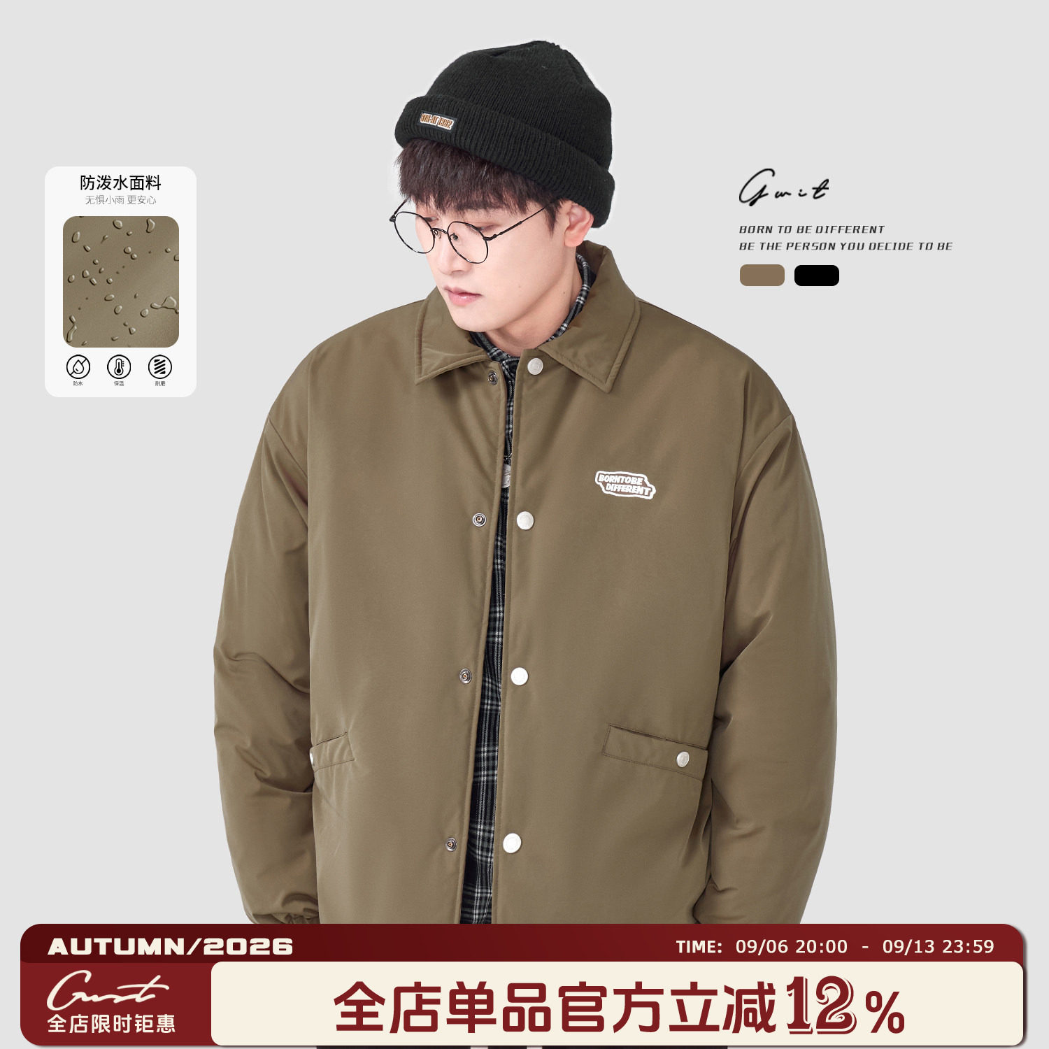 GWIT冬季三防翻领棉服图片