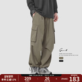美式 复古垂感登山户外工装 大口袋伞兵裤 GWIT 抽绳束脚休闲裤 男