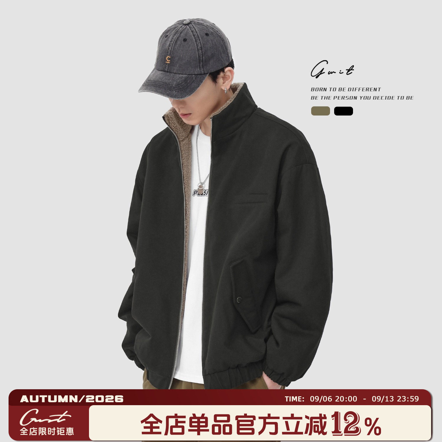 GWIT加厚冬季保暖羊羔毛工装外套图片
