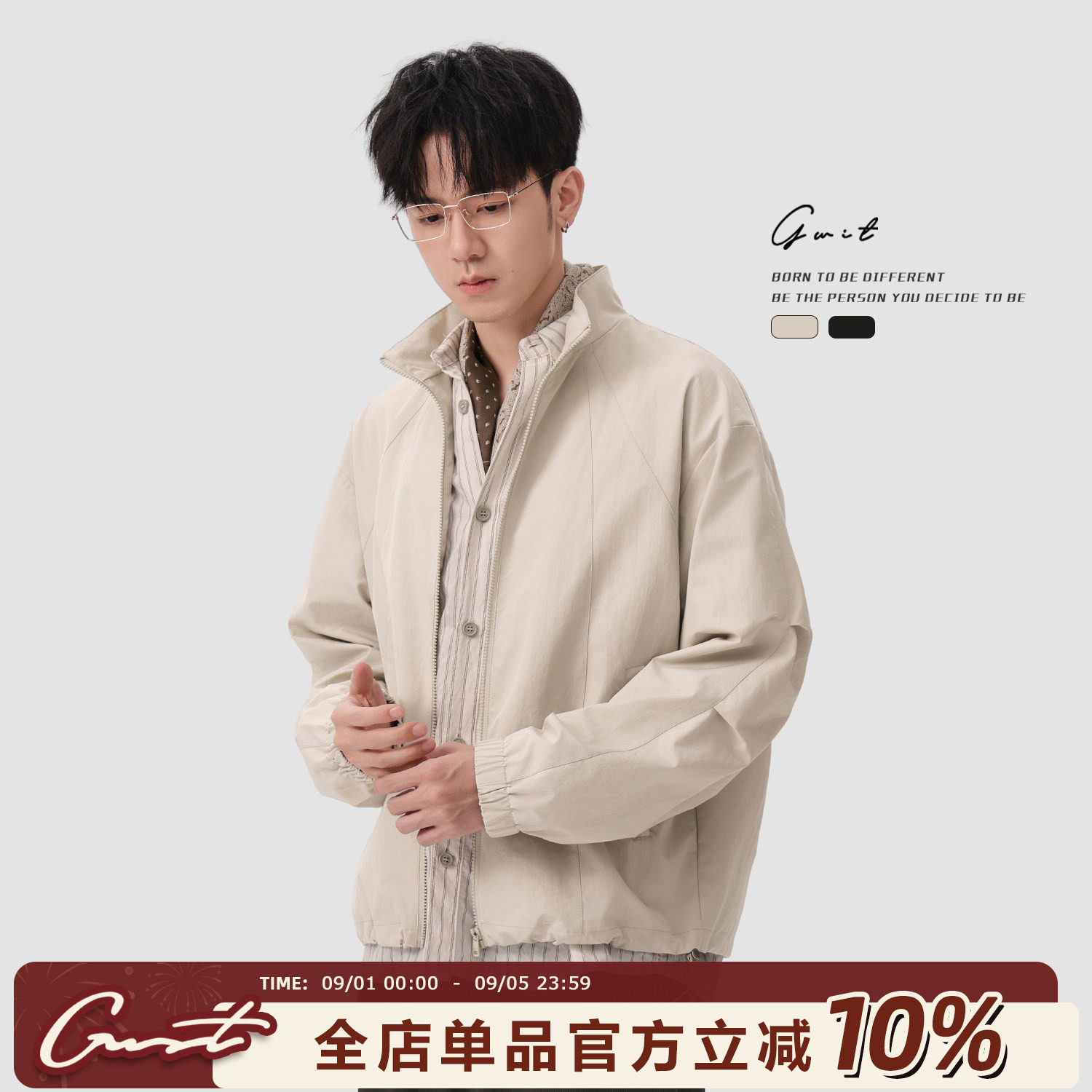 GWIT廓形立体袖防风夹克外套图片