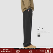 春秋垂感复古cleanfit卫裤 潮牌高街工装 阔腿裤 GWIT 运动休闲裤 男