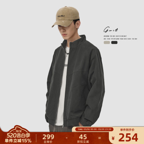 GWIT美式重工水洗做旧工装夹克