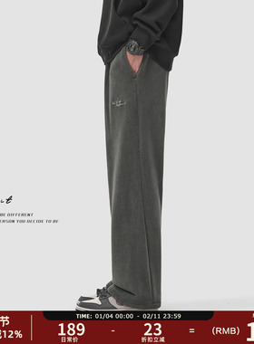 GWIT 重磅高密摇粒绒冬季保暖休闲裤加绒加厚美拉德男士运动卫裤