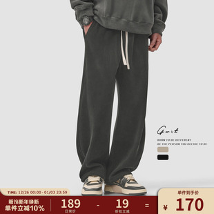 重磅奥粒绒加厚弯刀裤 休闲裤 冬季 垂感男士 保暖加绒运动卫裤 GWIT