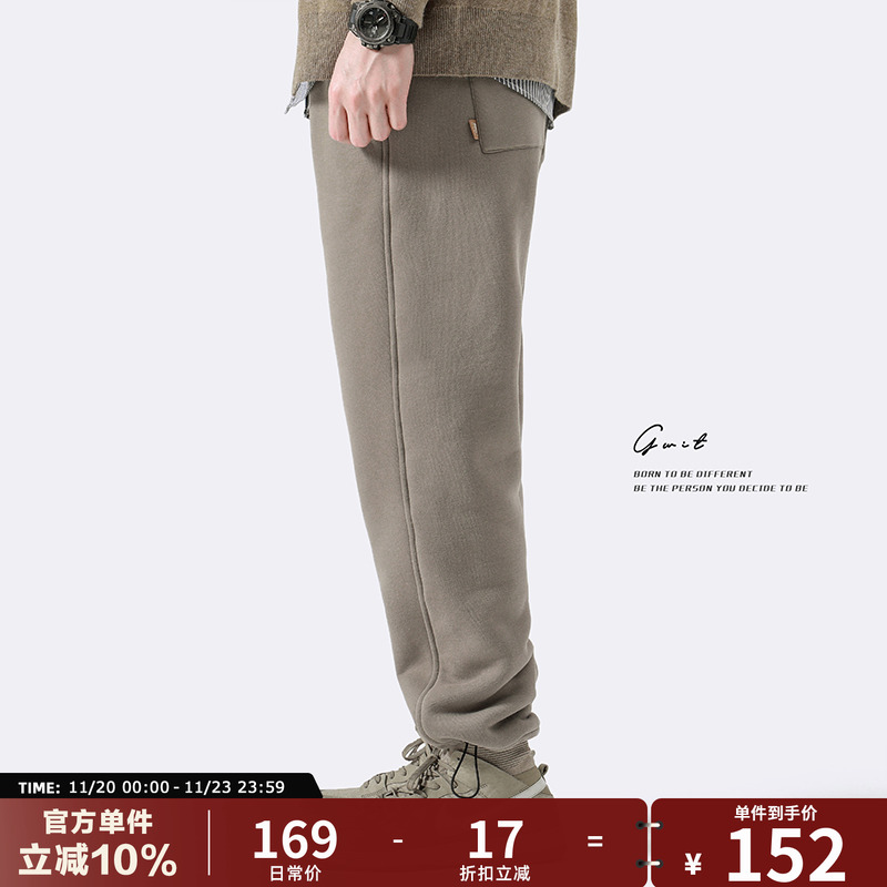 400g重磅粒绒冬季加厚束脚卫裤