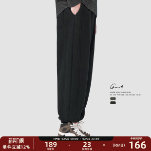 保暖潮牌宽松休闲加绒加厚束脚运动卫裤 冬季 男 420g羊羔粒绒 GWIT
