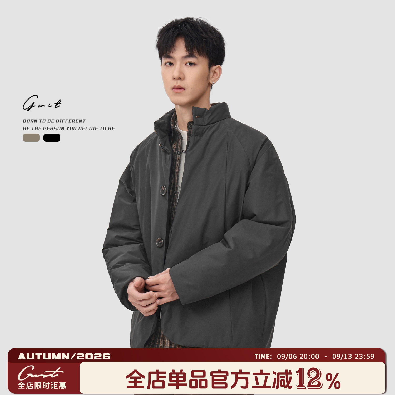 GWIT新中式cleanfit夹棉夹克棉服图片