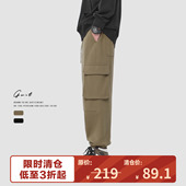 福利清仓 休闲复古春秋潮牌卫裤 美拉德大口袋束脚工装 运动裤 男