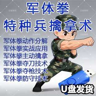 特种军体拳教程警体拳视频教程入门实战健身动作分解技巧课程u盘
