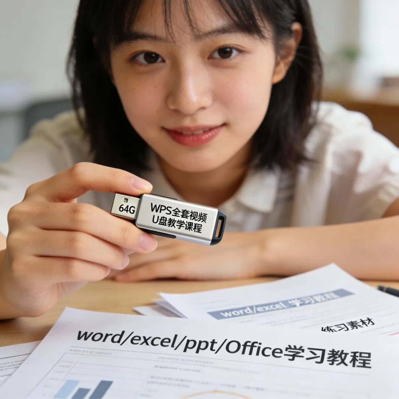 wps全套教学视频U盘办公软件word/excel/ppt学习教程文员文秘自学