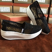 镂空女鞋 女单鞋 厚底蕾丝摇摇鞋 松糕网鞋 女网布透气增高妈妈鞋 夏季