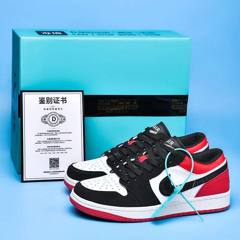 aj黑红脚趾男鞋低帮2025新款aj1情侣纯原黑红色运动鞋板鞋女婚鞋