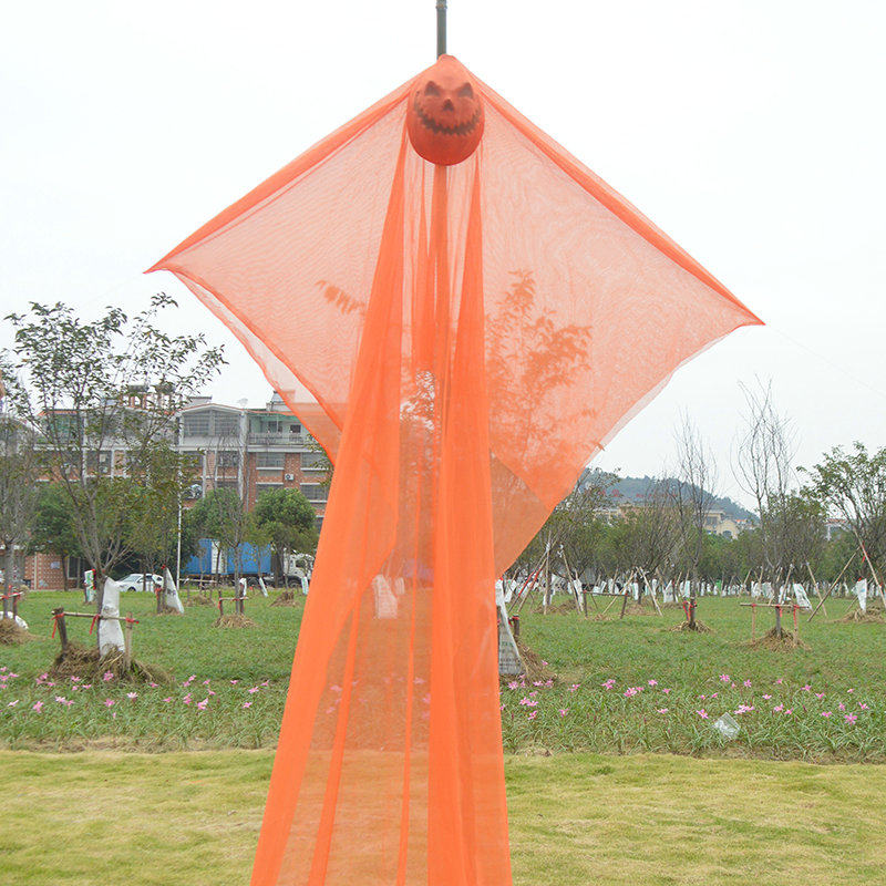 万圣节装饰挂件 鬼节骷髅吊鬼 南瓜吊鬼 白色幽吊鬼3米布条悬挂鬼