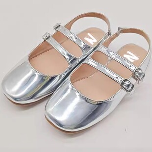 纯原 银色公主玛丽珍童鞋洋气凉鞋女软底小皮鞋一字扣演出舞台鞋
