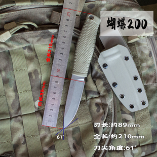 百浓PSRK 户外小直刀 蝴蝶200 水果刀粉末钢M390野营烧烤锋利