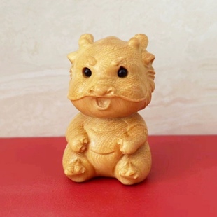 黄杨木雕本命年辰龙手把件包包挂车挂可爱卡通生肖龙摆件手办Q版