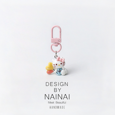 超萌浅粉色系Kitty猫钥匙扣可爱包包挂件新款百搭挂饰甜美挂饰品