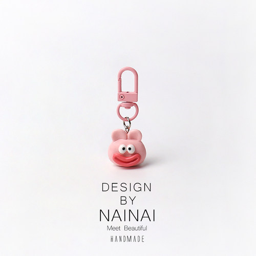 萌趣大眼睛香肠嘴钥匙扣摆件个性挂饰包包创意搞怪书包可爱挂饰品