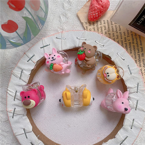 卡通小动物抓夹兔子草莓熊可爱甜美百搭日韩创意发饰边夹头饰简约