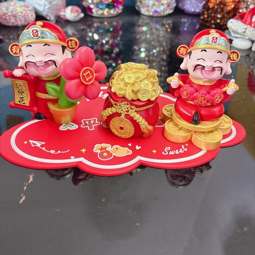 新款财神爷摆件有钱花随便花汽车桌面摆件