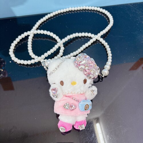 手机背夹kitty挂件hello Kitty挂件包挂贴钻华子车挂