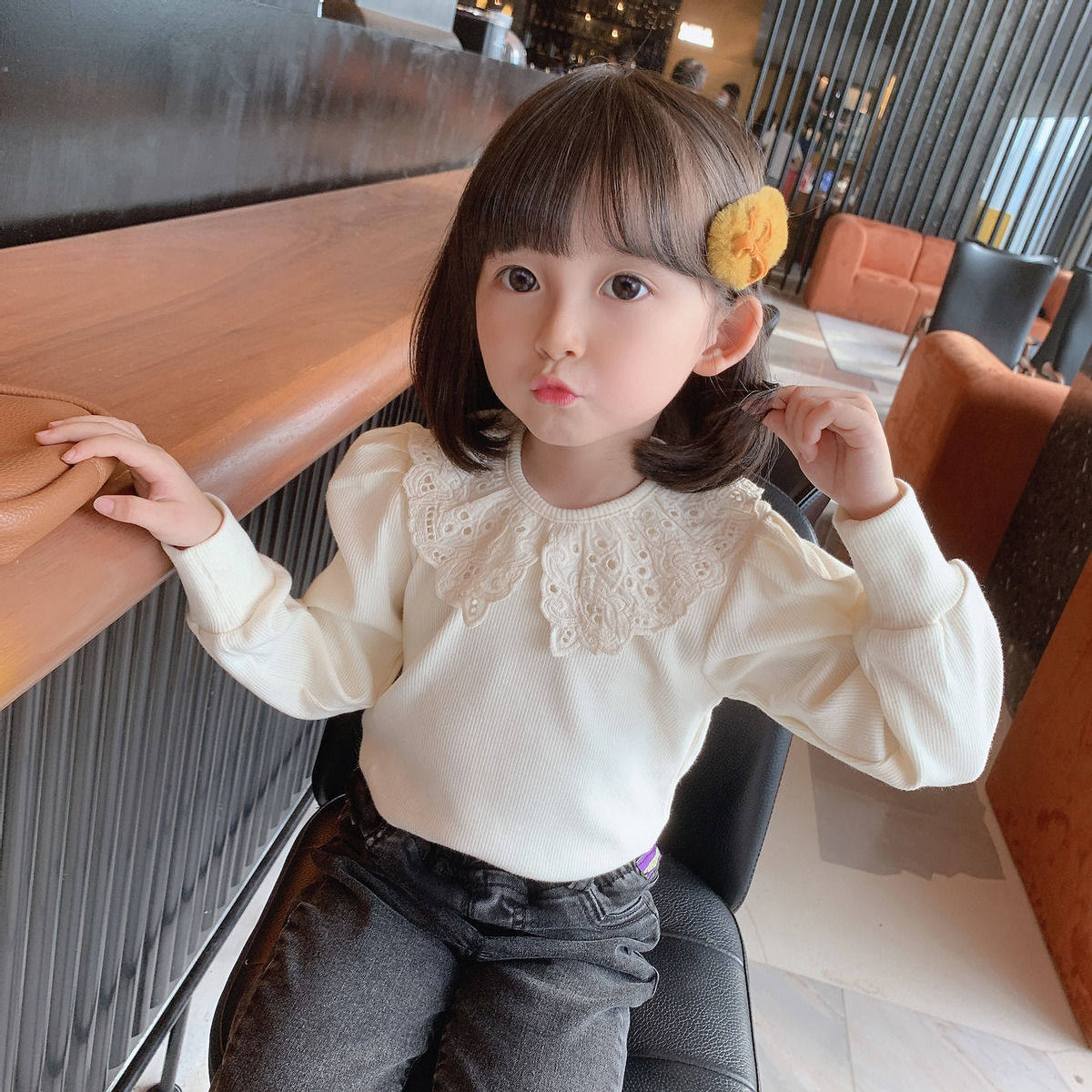 女童秋装娃娃领内搭打底衫女宝宝秋季韩版洋气长袖T恤儿童款童装T,童装/婴儿装/亲子装,T恤,淘宝优惠券,粉丝福利购,淘宝优惠卷