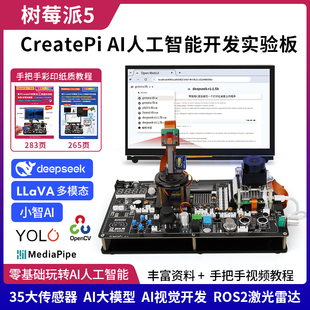 树莓派5 Raspberry pi AI人工智能开发实验板 视觉识别AI大模型