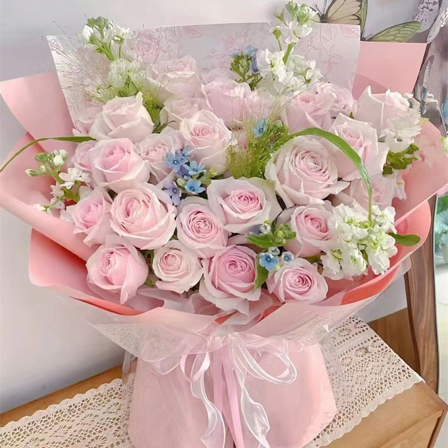 母亲节杭州鲜花店玫瑰花束混搭生日送女友闺蜜朋友同城送花上门