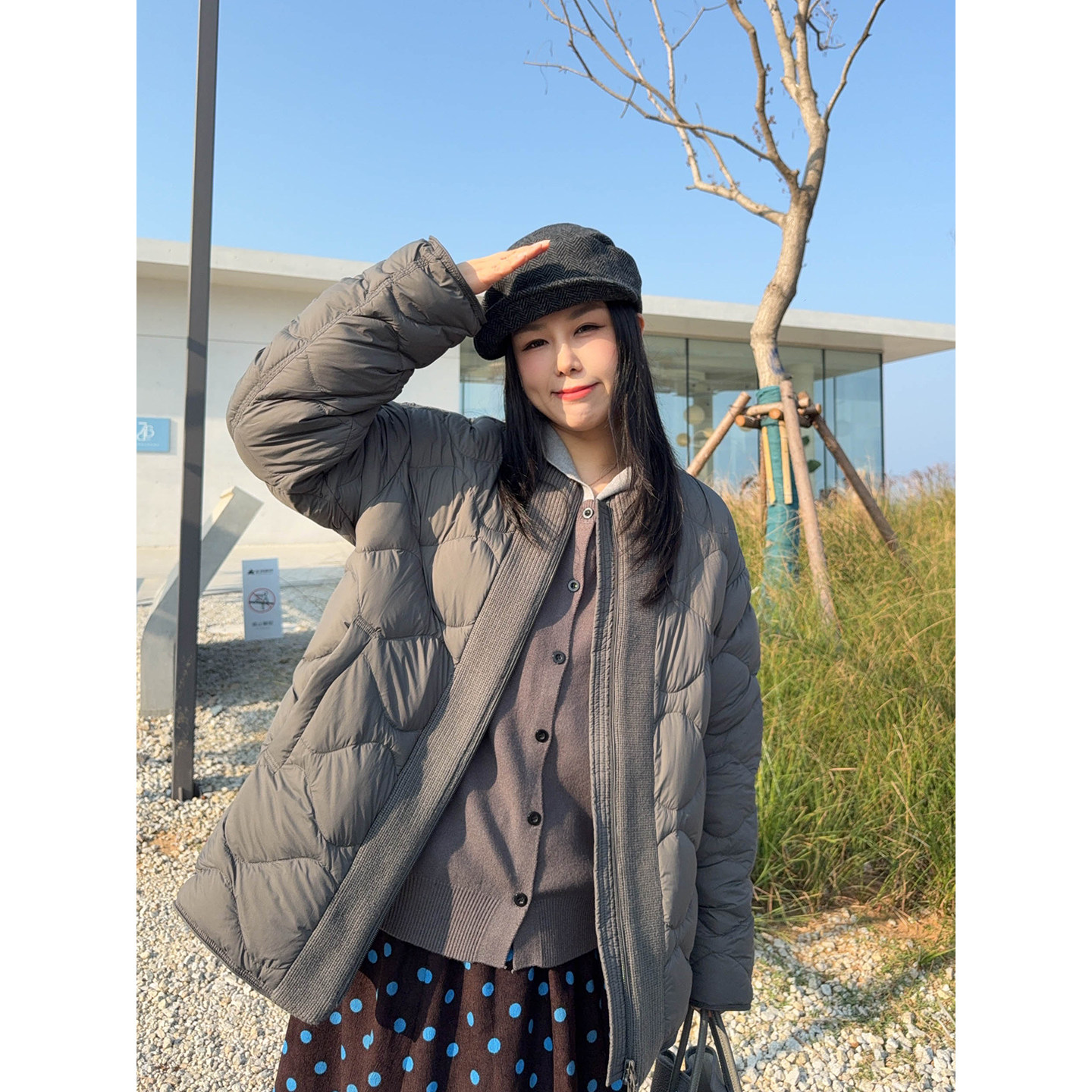 VOGANA戛纳家大码女装胖mm韩休闲显瘦轻羽绒服2026冬90白鸭绒外套