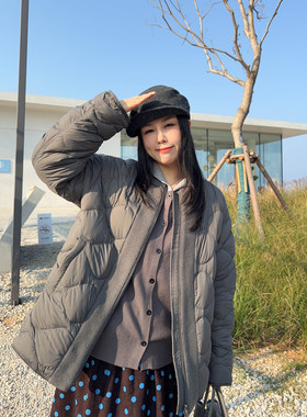 VOGANA戛纳家大码女装胖mm韩休闲显瘦轻羽绒服2026冬90白鸭绒外套