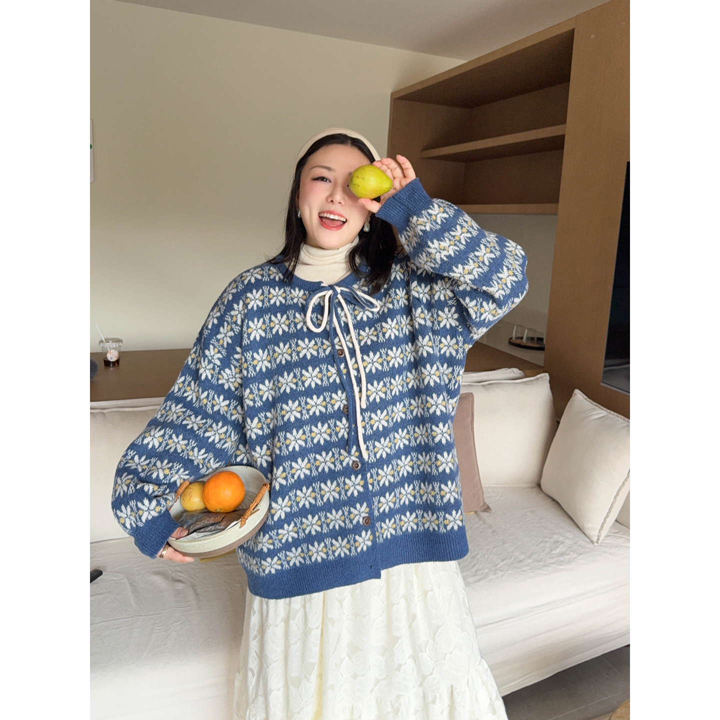 【12/8晚八点开售】雪花费尔岛软糯厚实羊毛双层加厚针织保暖毛衣