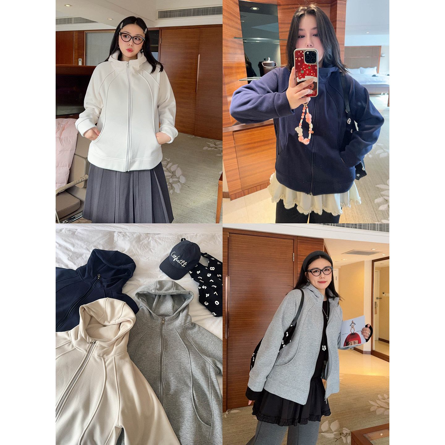 VOGANA戛纳家大码女装松弛休闲街头美式加绒保暖显瘦连帽卫衣外套,女装/女士精品,大码内搭,淘宝优惠券,粉丝福利购,淘宝优惠卷