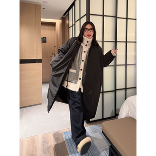 黑武士 帅气时髦 保暖加厚宽松显瘦长棉服 女装 VOGANA戛纳家大码