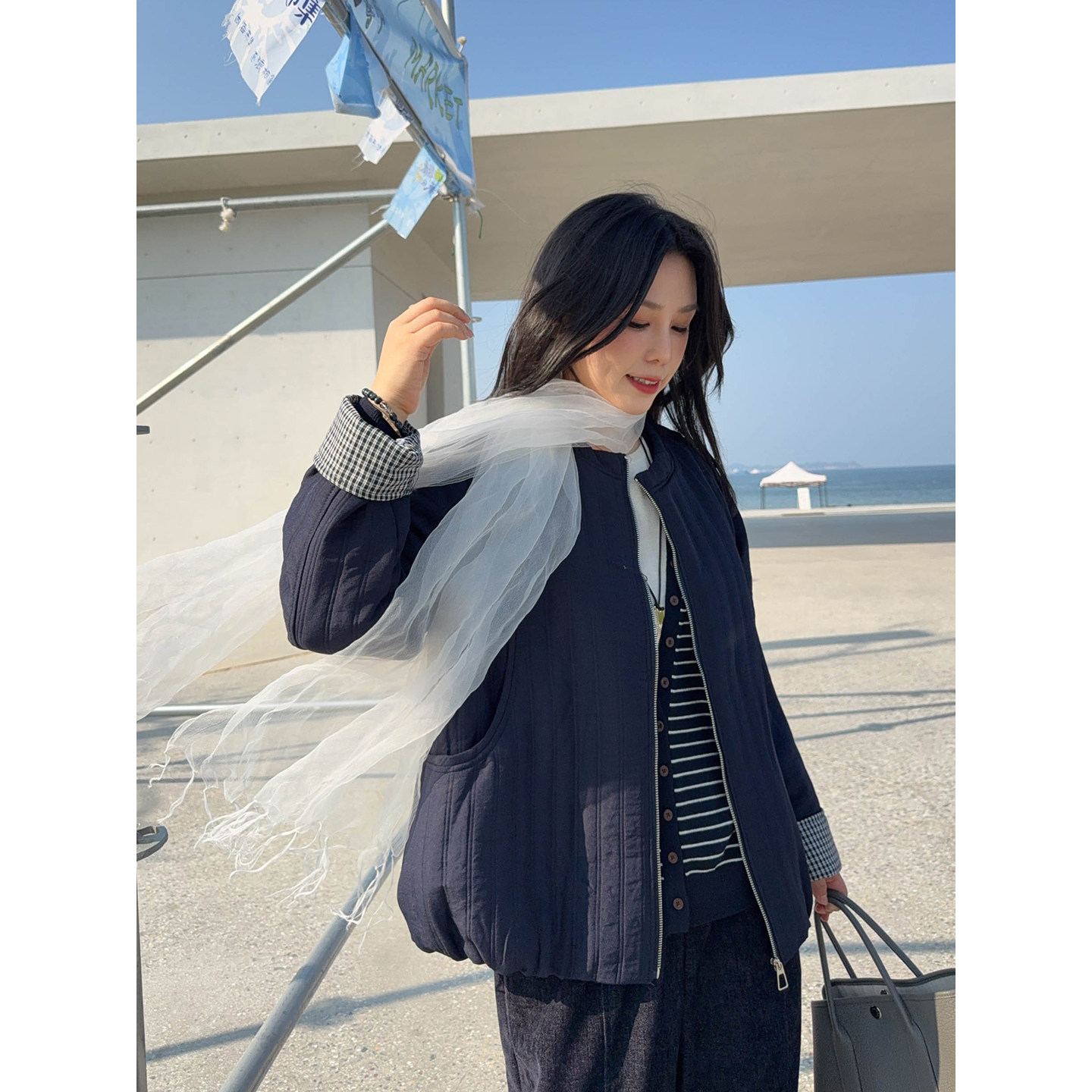 VOGANA戛纳家大码女装胖mm韩版休闲排骨棉服2026冬款宽松保暖外套
