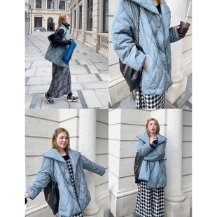 vogana戛纳家大码 气质休闲宽松刺绣棉服冬显瘦百搭棉马甲 原创韩版