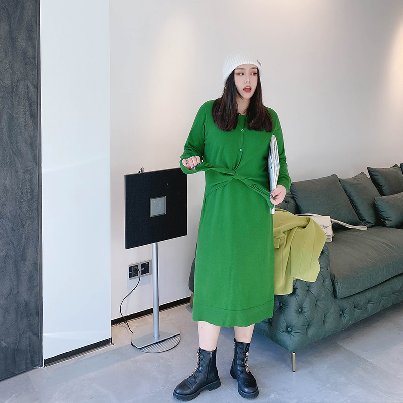 vogana戛纳家大码女装长款假两件