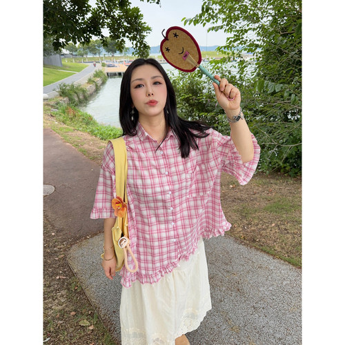 【5/31晚八点开售】韩女氛围感减龄荷叶边宽松显瘦舒适荃棉衬衫