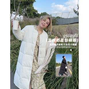 宽松显瘦长款 棉服韩版 保暖外套 原创胖mm秋冬新款 vogana戛纳家大码