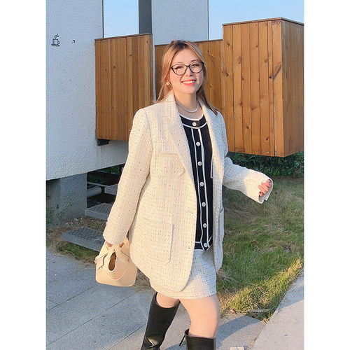 套装粗花呢宽松显瘦质感