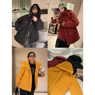 VOGANA戛纳家大码女装山系休闲时髦加厚保暖90白鸭绒冲锋衣羽绒服