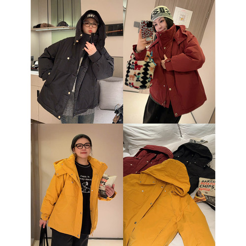 VOGANA戛纳家大码女装山系休闲时髦加厚保暖90白鸭绒冲锋衣羽绒服